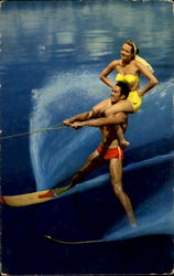 Riding The Waters On Skis Cypress Gardens, FL Postcard Postcard