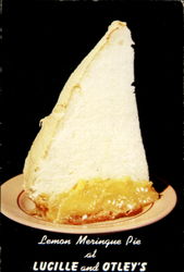 Lemon Meringue Pie At Lucille And Otley's, 10th Avenue Boynton Beach, FL Postcard Postcard