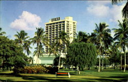 The Bandshell Amidst Towering Palm Trees, Circle Park Postcard
