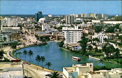 Aerial View Of Famed Lake Pancoast Miami Beach, FL Postcard Postcard