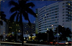 Luxurious Hotels Line Miami Beach, FL Postcard Postcard