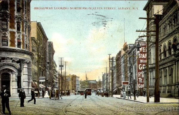 Broadway Looking North From State Street Albany New York