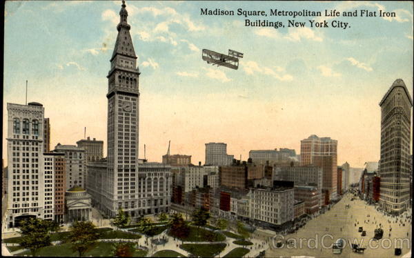 Metropolitan Life And Flat Iron Buildings, Madision Square New York