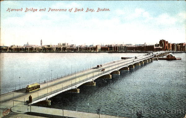 Harvard Bridge And Panorama Of Back Bay Boston Massachusetts