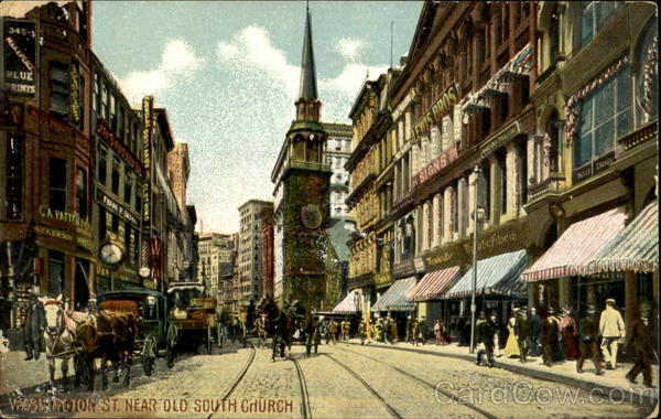 Washington Street Near Old South Church Boston Massachusetts
