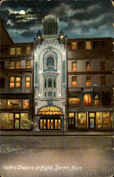 Keith's Theatre At Night Boston Massachusetts