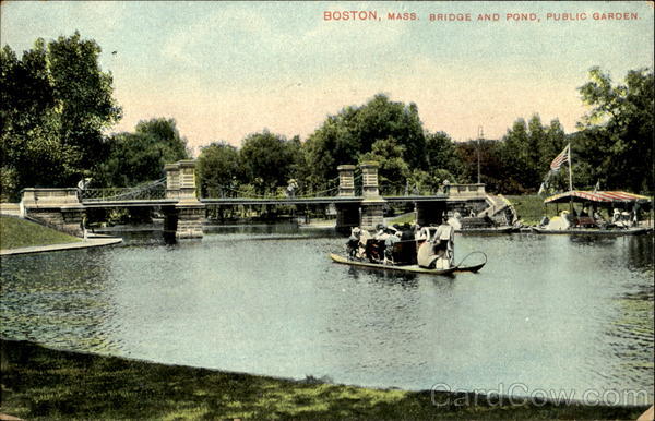Bridge And Pond, Public Gardens Boston Massachusetts
