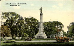 Soldier's Monument & Goodwin Park Postcard