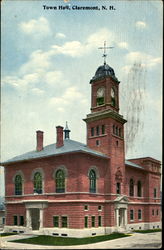 Town Hall Claremont, NH Postcard Postcard