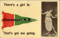 There's A Girl In Claremont Postcard