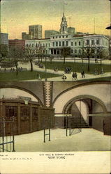 City Hall & Subway Station Postcard