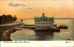 A Sunrise In New York Harbor Postcard