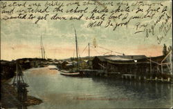 A River Scene Sebewaing, MI Postcard Postcard