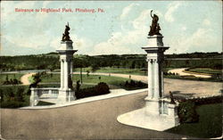 Entrance To Highland Park Postcard