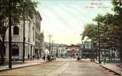 City Hall, City Square Barre, VT Postcard Postcard