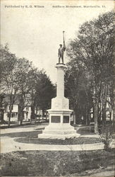 Soldiers Monument Morrisville, VT Postcard Postcard