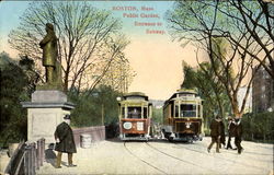 Public Garden Entrance To Subway Postcard
