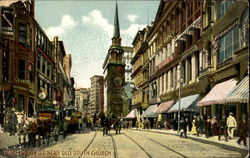 Washington Street Near Old South Church Postcard