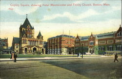 Copley Square Showing Hotel Westminster And Trinity Church Boston, MA Postcard Postcard