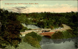 Bridge And Lake, Franklin Park Postcard