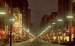 Night View Of Cleveland Ohio Postcard Postcard
