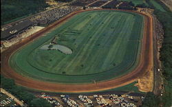 Aerial View Of River Downs Postcard
