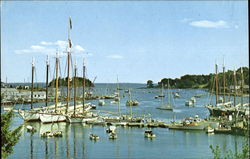 Six Windjammers In The Inner Harbor Camden, ME Postcard Postcard