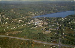 The Village Looking Northwest, U. S. Route 202 Winthrop, ME Postcard Postcard