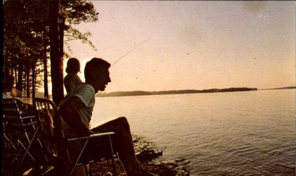 Fishing On Lake, Greenwood State Park Ninety Six South Carolina