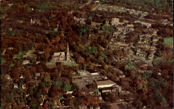 Aerial View Of Center Of Greenwich Connecticut