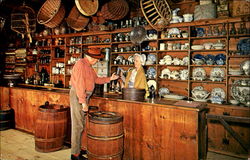 Bartering For A Pewter Mug At The General Store Postcard