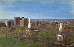 The Three Churches On The Green New Haven, CT Postcard Postcard