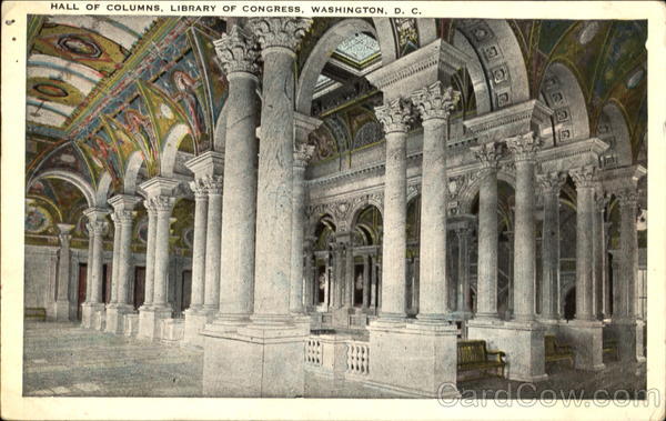 Hall Of Columns, Library of Congress Washington District of Columbia