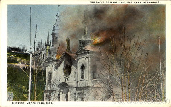 L'Incendie 29 Mars, 1922 Ste-Anne-de-Beaupré PQ Canada