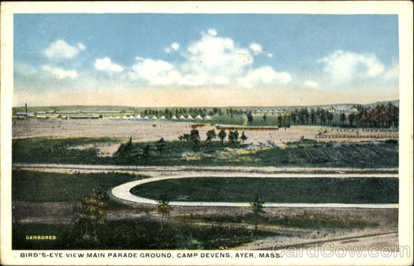 Bird's-Eye View Main Parade Ground, Camp Devens Ayer Massachusetts