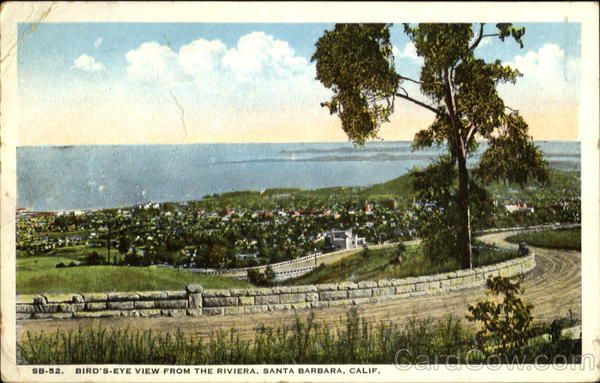Bird's Eye View From The Riviera Santa Barbara California