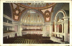 Interior Of The Christian Science Church Postcard