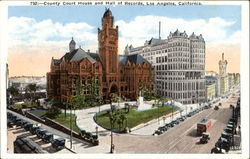 County Court House And Hall Of Records Los Angeles, CA Postcard Postcard
