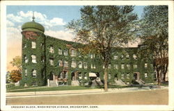 Crescent Block, Washington Ave Bridgeport, CT Postcard Postcard