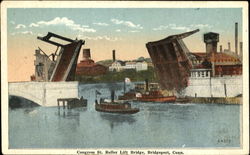 Congress St. Roller Lift Bridge Bridgeport, CT Postcard Postcard