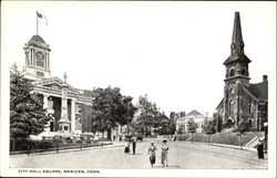 City Hall Square Meriden, CT Postcard Postcard