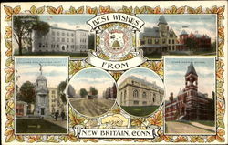 Best Wishes From New Britain Connecticut Postcard Postcard