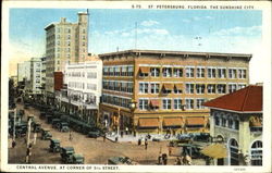 Central Avenue, Corner of 5th Street Postcard