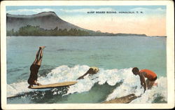 Surf Board Riding Postcard