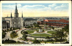 Jackson Square Showing St. Louis Cathedral Postcard