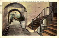 Driveway And Ancient Stairway, Patio Royal Postcard