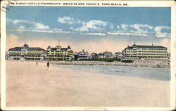 The Three Hotels York Beach, ME Postcard Postcard