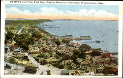 Bird's Eye View East From Pilgrim Memorial Monument Provincetown, MA Postcard Postcard