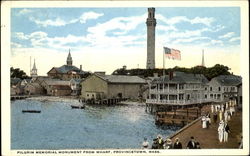 Pilgrim Memorial Monument From Wharf Provincetown, MA Postcard Postcard