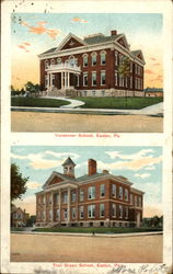 Vandeveer School Easton, PA Postcard Postcard
